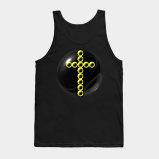 Yellow Cross in Glass Ball Tank Top